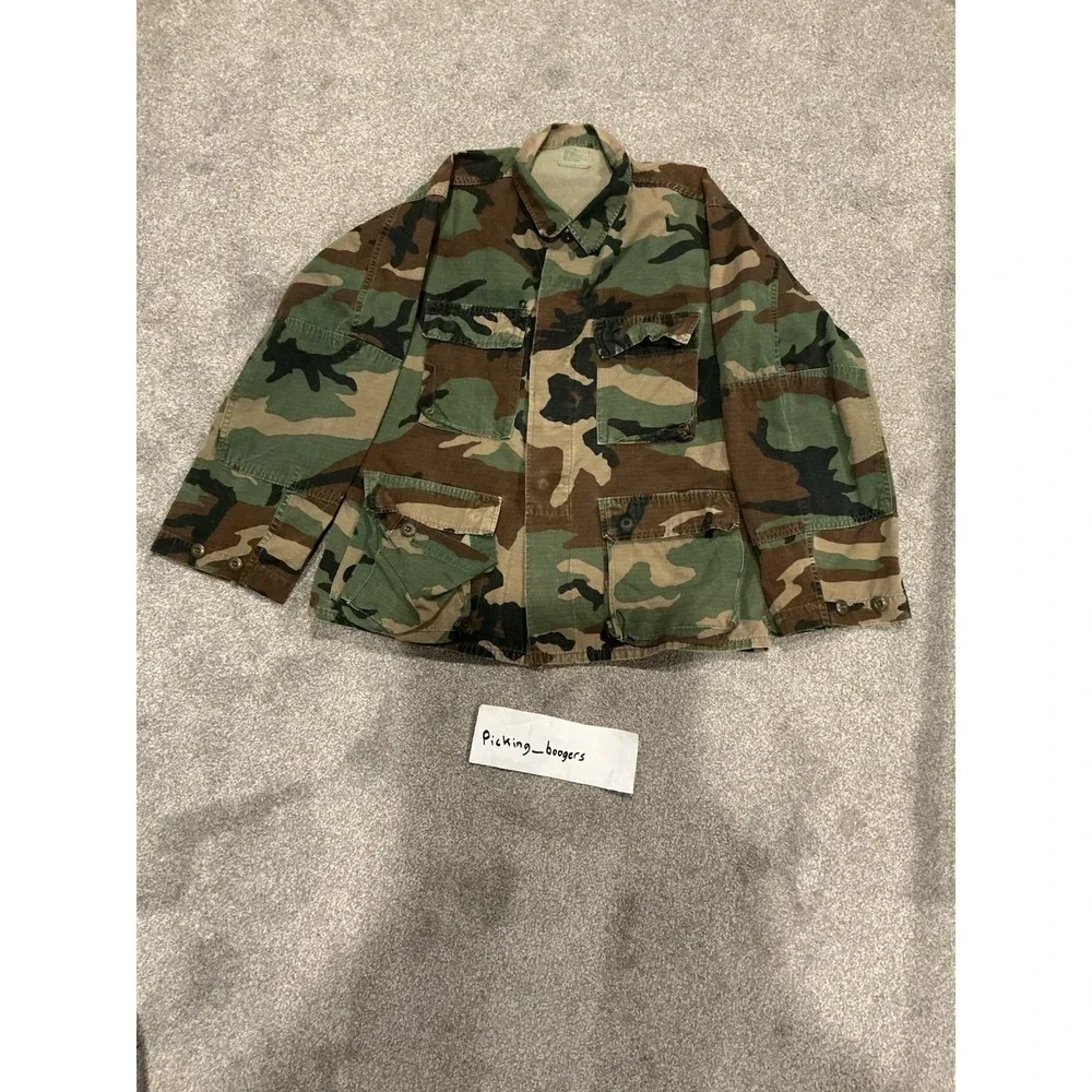 Genuine Vintage US Army Camoflage Jacket Woodland Combat Coat Size M Pre-owned
